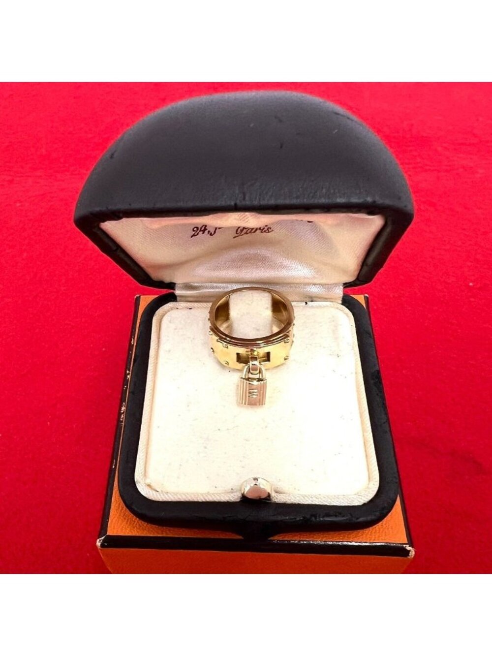 Hermes Vintage Kelly Ring 18k Yellow Gold 750